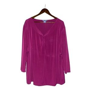 Koret V-Neck Twist Front Long Sleeves Blouse‎ Size 3X